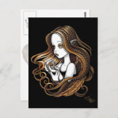 「精華」アンバーバラクリスタルボールエンジェルポストカード ポストカード (正面/裏面)