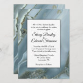 精製されたブルーマーブルアゲート結婚式招待状 招待状 (正面/裏面)