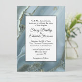 精製されたブルーマーブルアゲート結婚式招待状 招待状 (スタンド正面)