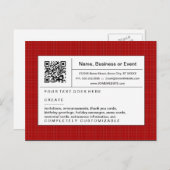 精製されたQRコード: 赤い格子縞 インビテーションポストカード (正面/裏面)