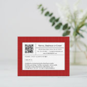 精製されたQRコード: 赤い格子縞 インビテーションポストカード (スタンド正面)