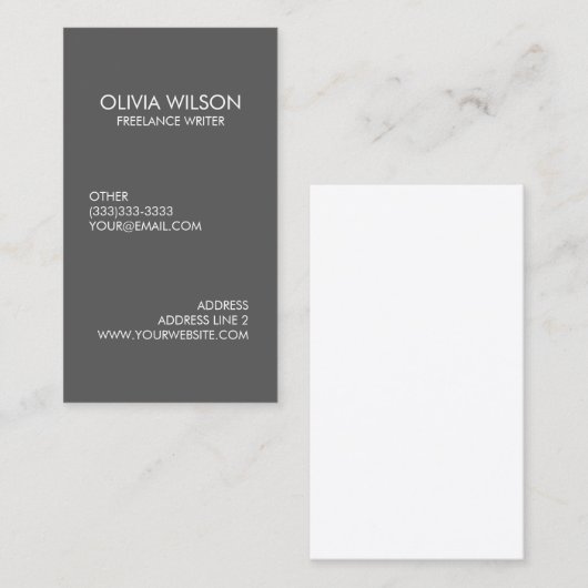 精製される専門の明白な灰色 名刺 (正面/裏面)