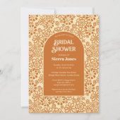 精製ボヘミアンタンブラウンフローラブライダルシャワー 招待状 (正面)