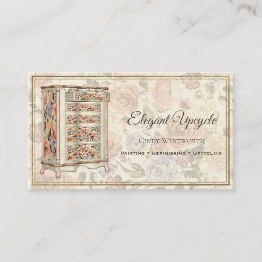 精製絵を描フローラを保持する家具 名刺 (正面)