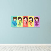 精進の日着物ガールズキャンバス キャンバスプリント (インサイチュ (ウッドフロア))