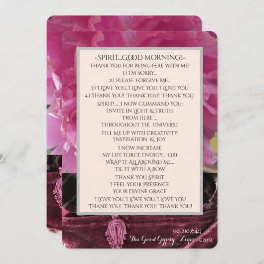 精霊おはようございます！インスピレーションと喜び、あなたを愛し、 サンキューカード (正面/裏面)