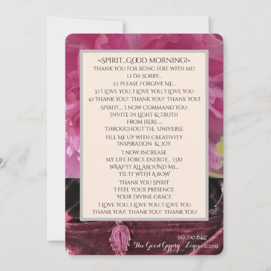 精霊おはようございます！インスピレーションと喜び、あなたを愛し、 サンキューカード (正面)