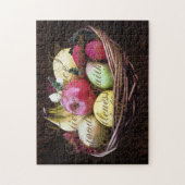 精霊の実,茶色色彩の鮮やかのバスケット ジグソーパズル (縦)