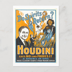 「精霊は帰って来るのか。Houdini Says No"ポスター ポストカード