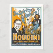 「精霊は帰って来るのか。Houdini Says No"ポスター ポストカード (正面)
