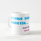 糖おもしろい転糖の糖尿病性糖尿病のジョーク コーヒーマグカップ (正面左)