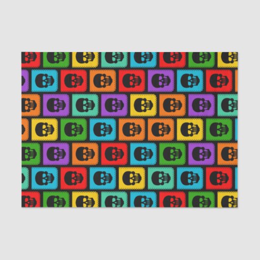 糖カラフルスカルハローウィンパーティギフト組織 薄葉紙 (正面)