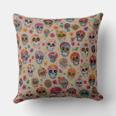 糖カラフルスカルパターンデザイン クッション (裏面)