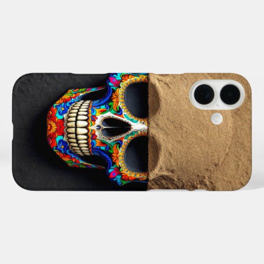 糖カラフルスカル保護 Case-Mate iPhoneケース (裏面 (横))