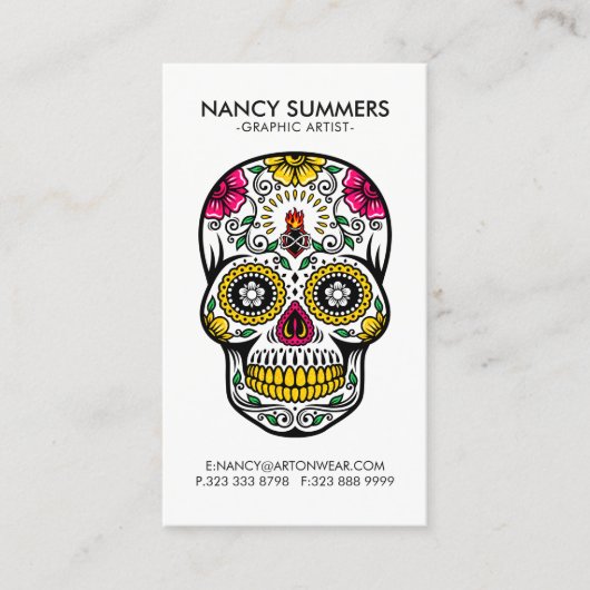 糖カラフルスカル内炎 名刺 (正面)