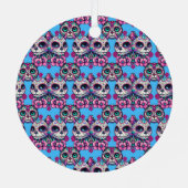 糖カラフルスカル猫パターン メタルオーナメント (裏面)