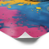 糖カラフルスカルno cf光沢ポスター ポスター (コーナー)