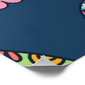 糖スカルシームレスパターンヴィンテージイラストレーション ポスター (角)