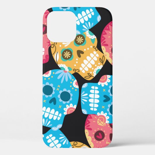 糖スカルシームレス背景 Case-Mate iPhoneケース (裏面)