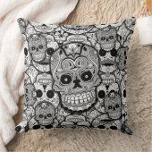 糖スカルパターン クッション (ブランケット)