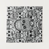 糖スカルパターン タペストリー (正面(横))