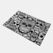 糖スカルパターン ドアマット (アングル)