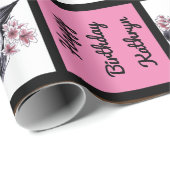 糖スカルパーソナライズされた誕生日 ラッピングペーパー (ロールコーナー)