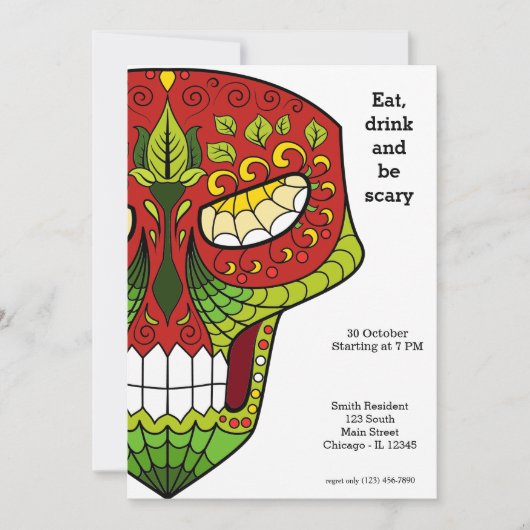 糖スカルパーティー 招待状 (正面)