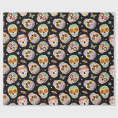 糖スカル模様 ラッピングペーパー (フラット)