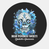 糖スカル死膵臓会糖尿病アワレネ ラウンドシール (正面)