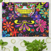 糖スカル キッチンタオル (折り畳み)