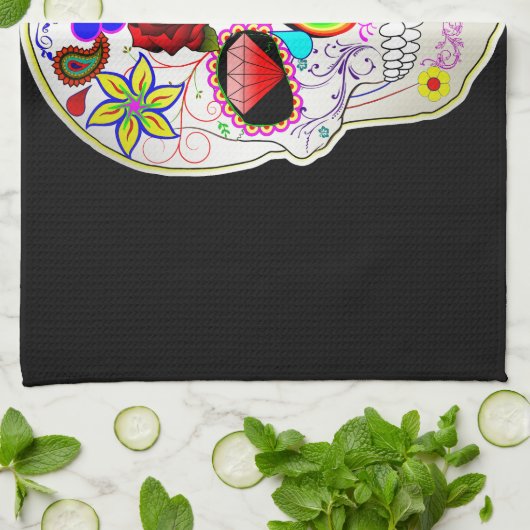 糖スカル キッチンタオル (折り畳み)