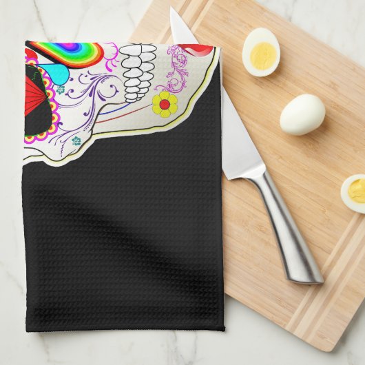 糖スカル キッチンタオル (四つ折り)