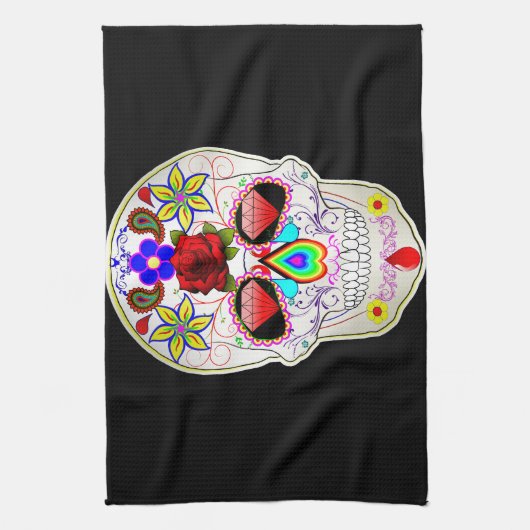 糖スカル キッチンタオル (縦)