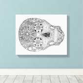 糖スカル キャンバスプリント (インサイチュ (ウッドフロア))