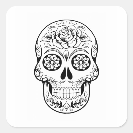 糖スカル スクエアシール (正面)