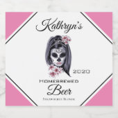 糖スカル パーソナライズされた ビールラベル (シングルラベル)