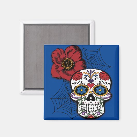 糖スカル マグネット (正面/裏面)