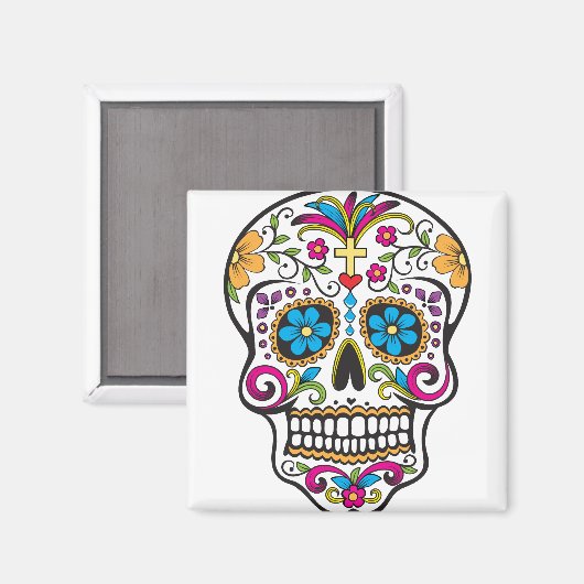 糖スカル マグネット (正面/裏面)