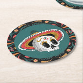 糖スカル ラウンドペーパーコースター (アングル)