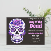 糖スカル | Day of the Dead Halloween招待状 招待状 (スタンド正面)