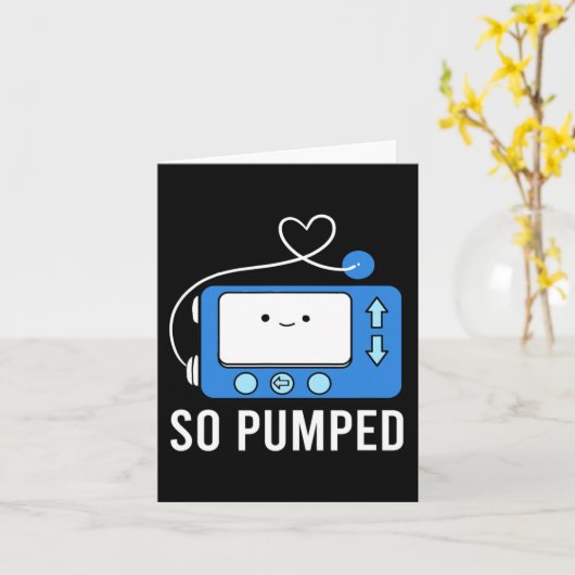 糖尿病おもしろいタイプ1の子供のように揚水糖尿病 カード (黄色い花)