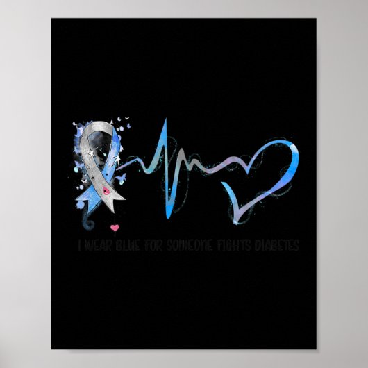 糖尿病と戦う人のために私の衣服ブルー認識度 ポスター (正面)