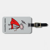 糖尿病のインシュリンのスーパーヒーローの女の子 ラゲッジタグ (正面横)