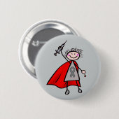 糖尿病のインシュリンのスーパーヒーローの女の子 缶バッジ (正面&裏面)