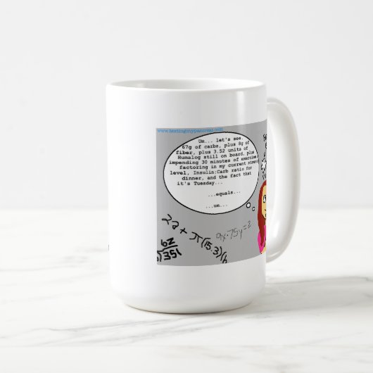 糖尿病の数学のマグ コーヒーマグカップ (正面右)