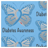 糖尿病の蝶認識度のリボン ファブリック (クローズアップ)