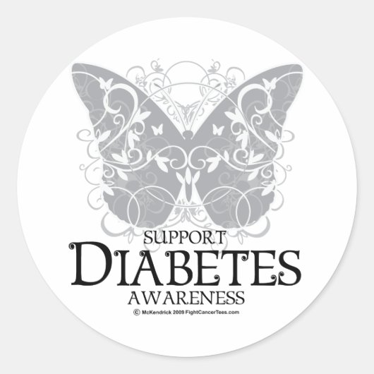 糖尿病の蝶 ラウンドシール (正面)
