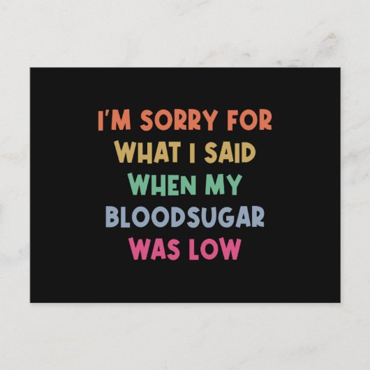 糖尿病の血糖ジョーク ポストカード (正面)