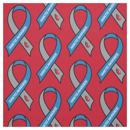 糖尿病の認識度のリボン ファブリック (見本)